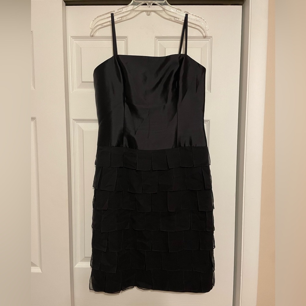 Jovani New York Black Tiered Ruffle Cocktail Dress - Size 14